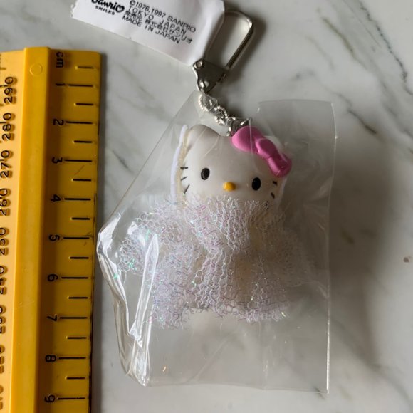 HELLO KITTY ANGEL CHARM VINTAGE 1997 CELL PHONE KEY CHAIN - Picture 3 of 5